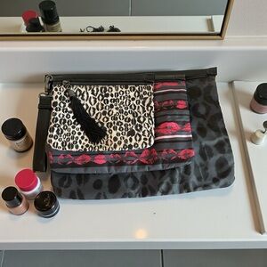 Set of Three Cosmetic Pouches with Lips